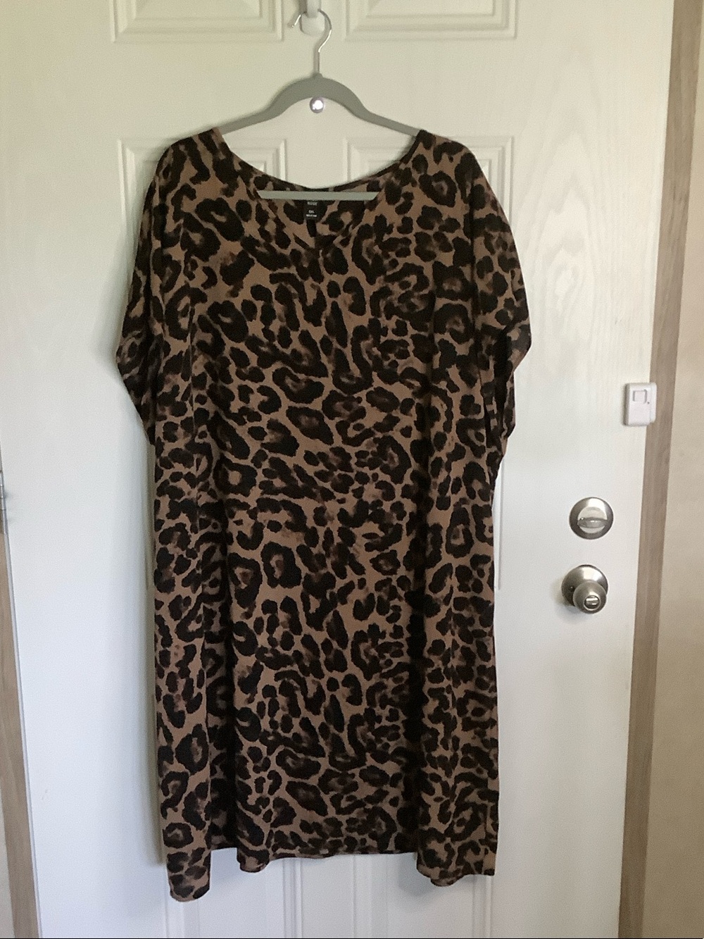 Leopard Print Brown and Black Women's Shift Dress